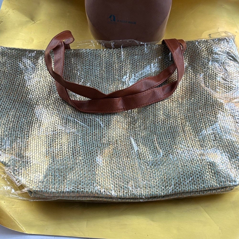Stylish Gold and Brown Tote Bag